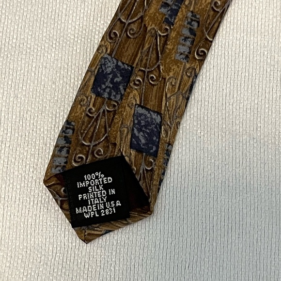 Oscar de la Renta, Croft & Barrow & J.T Beckett 3 Silk Ties Black Brown Blue - Picture 11 of 12